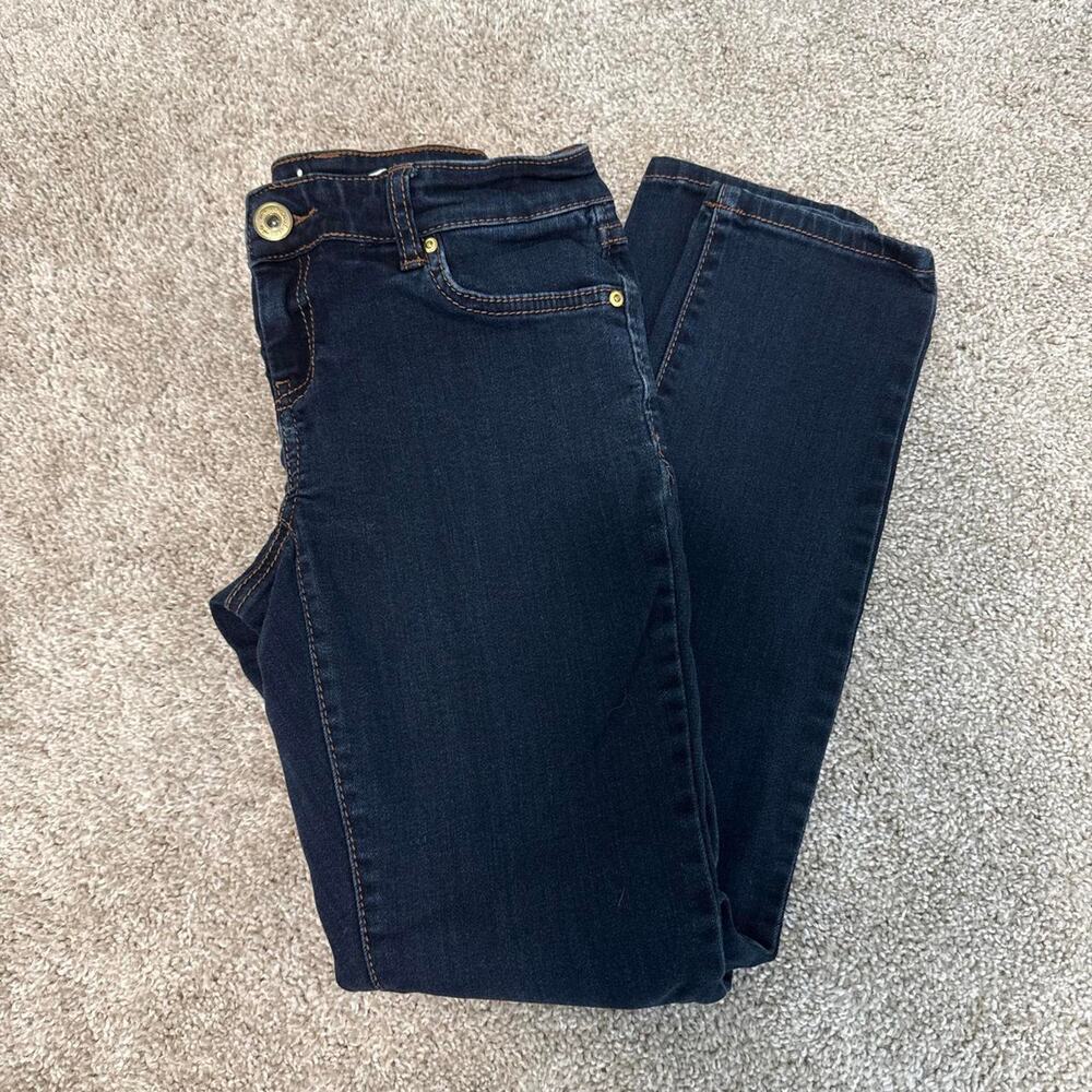 INC International Concepts Women's Skinny Jeans Size 0P Petite Dark Blue Denim
